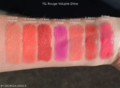 rouge volupte shine swatches|rouge volupte shine no 49.